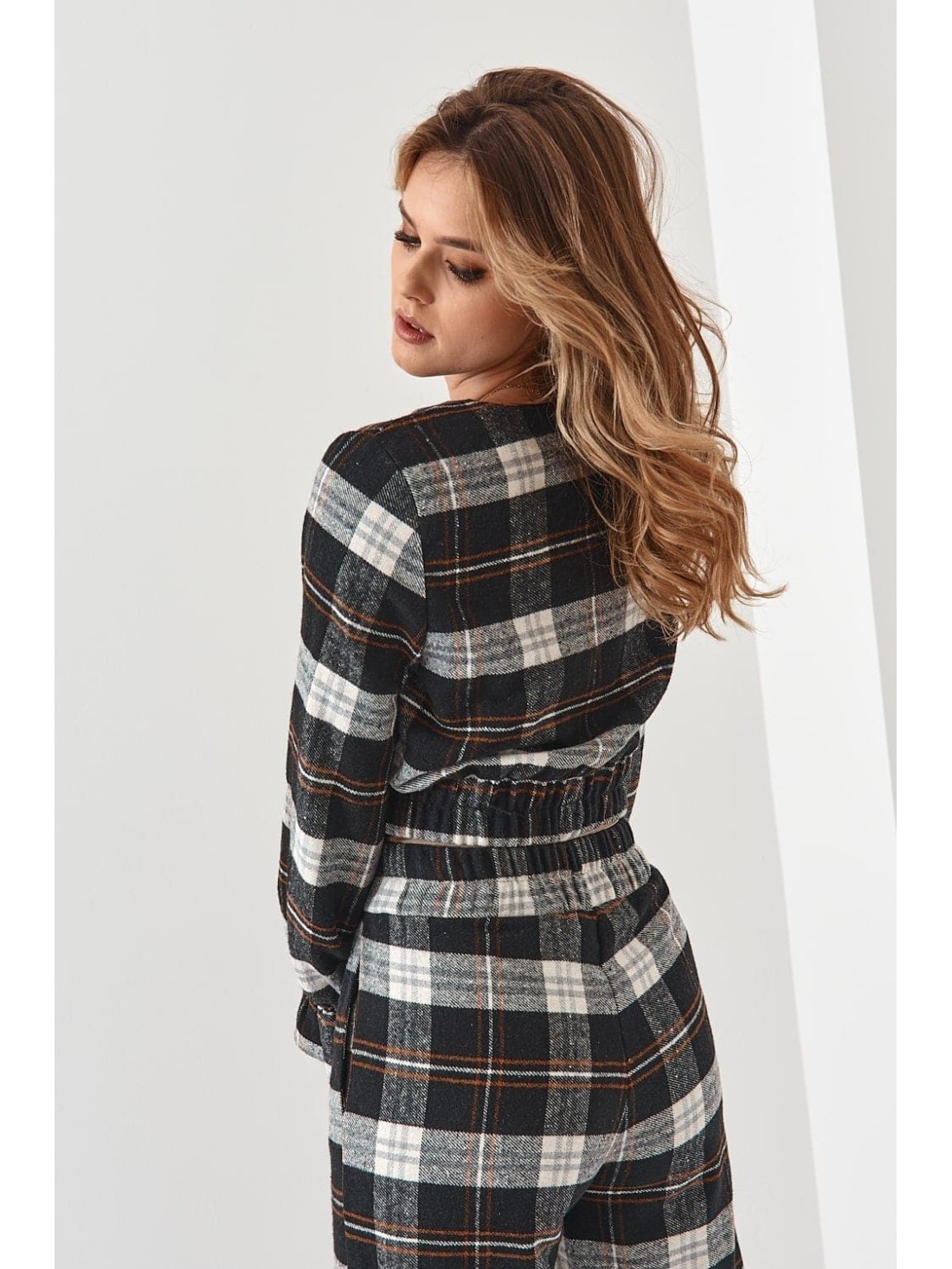 Set dama flanel in carouri, negru 5026 - Magazin online - Boutique